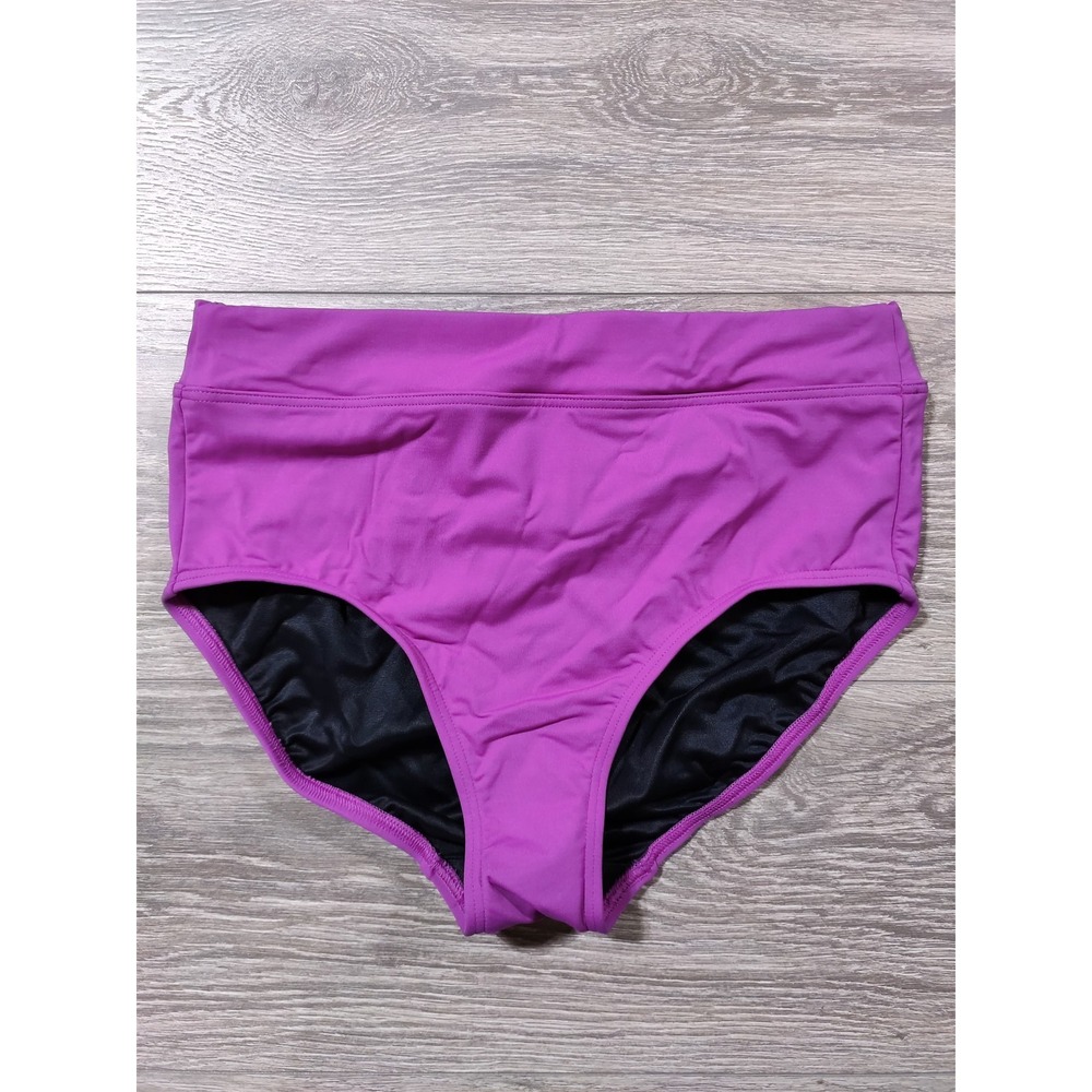 Lands' End Swim Bottoms Adult 4 Tall Purple Solid High Waist Women